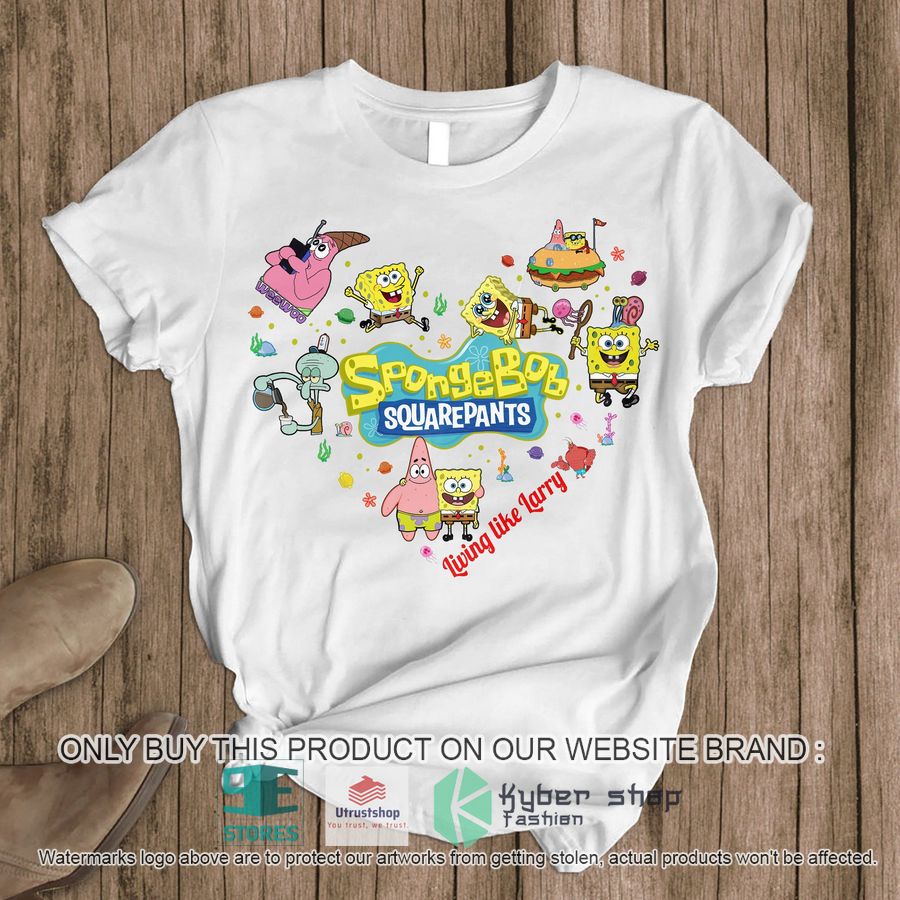 spongebob squarepants heart white pajamas set 2 72096