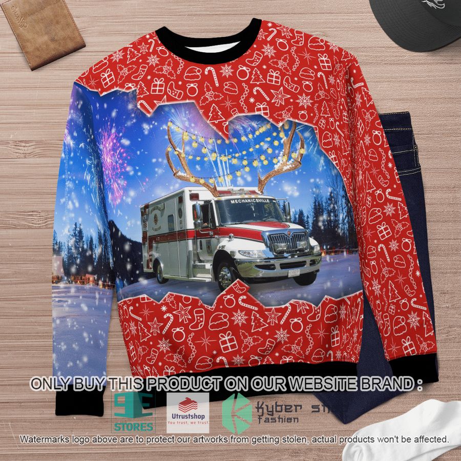 NEW St. Mary's County Maryland Mechanicsville Volunteer Rescue Squad Christmas Sweater 6 st marys county maryland mechanicsville volunteer rescue squad christmas sweater 6 33469