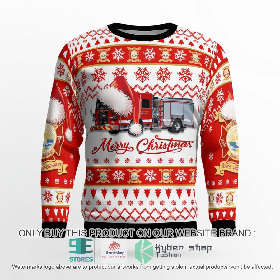 st petersburg pinellas county florida st petersburg fire department christmas sweater 2 30722