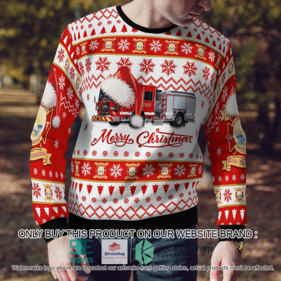 NEW St. Petersburg Pinellas County Florida St. Petersburg Fire Department Christmas Sweater 4 st petersburg pinellas county florida st petersburg fire department christmas sweater 4 84199