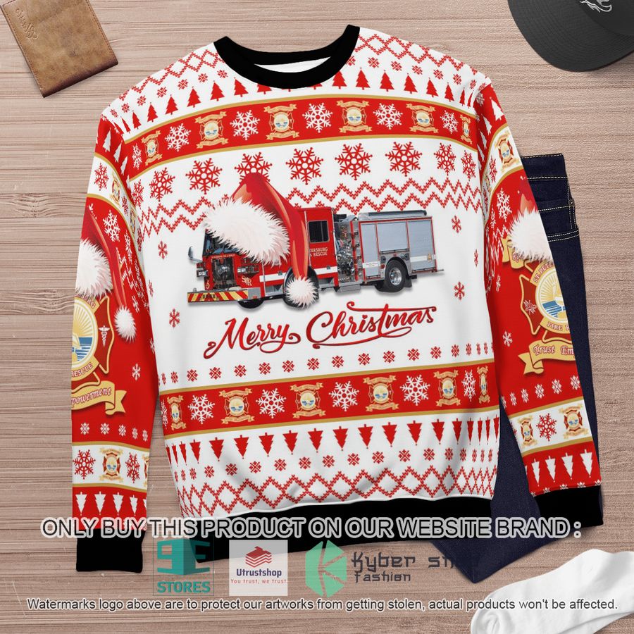 NEW St. Petersburg Pinellas County Florida St. Petersburg Fire Department Christmas Sweater 6 st petersburg pinellas county florida st petersburg fire department christmas sweater 6 97019