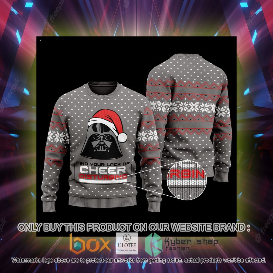 star wars darth vader find you lack of cheer wool sweater 2 71579