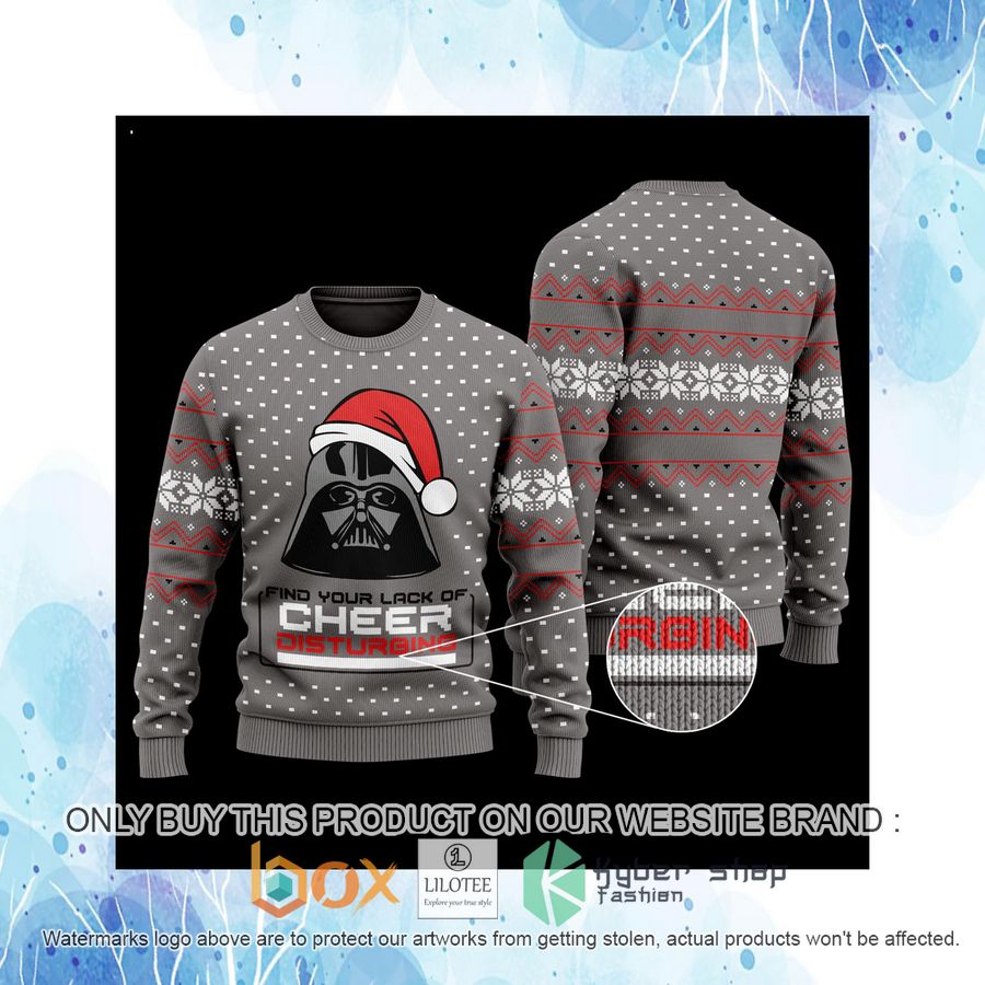 Star Wars Darth Vader Find You lack of cheer Wool Sweater 4 star wars darth vader find you lack of cheer wool sweater 4 72865