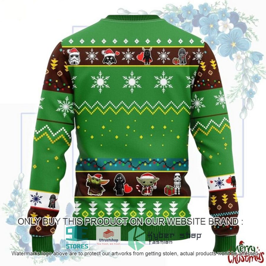 NEW Star Wars Darth Vader Stormtrooper Boba Fett Chibi green Ugly Sweater 2 star wars darth vader stormtrooper boba fett chibi green ugly christmas sweater 2 51053