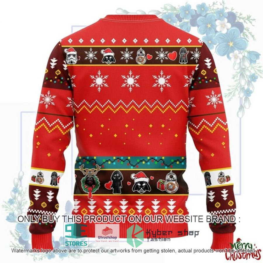 NEW Star Wars Darth Vader Stormtrooper Boba Fett Chibi red Ugly Sweater 2 star wars darth vader stormtrooper boba fett chibi red ugly christmas sweater 2 39159