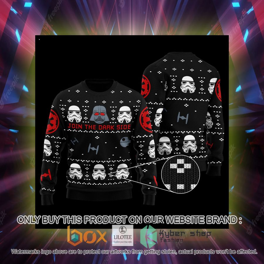 star wars darth vader stormtroopers join the darkside wool sweater 2 97053
