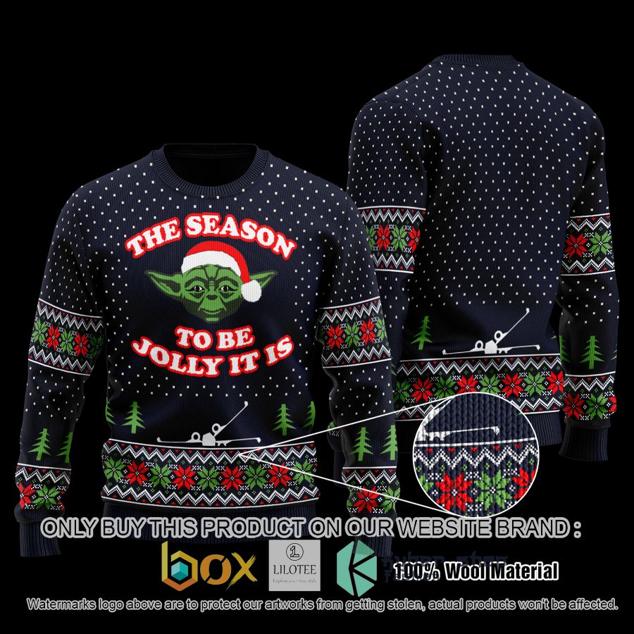 star wars yoda the season to be jolly it is wool sweater 1 73660