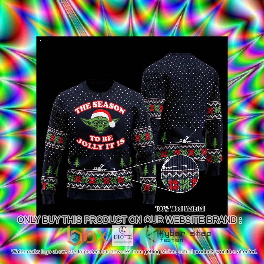Star Wars Yoda The Season To be Jolly it is Wool Sweater 3 star wars yoda the season to be jolly it is wool sweater 3 7596