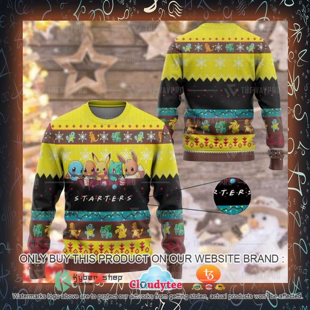 Starters Pokemon Cute Ugly Sweater 5 starters pokemon cute ugly sweater 5 16628