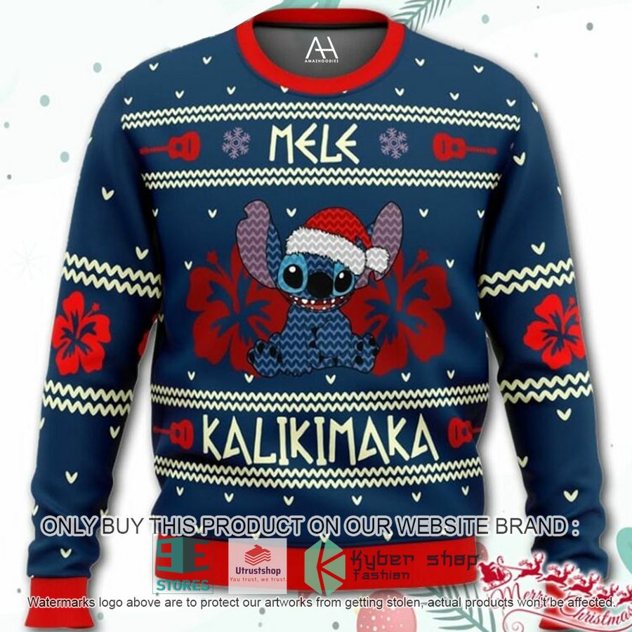 stitch mele kalikimaka ugly christmas sweater 1 69610