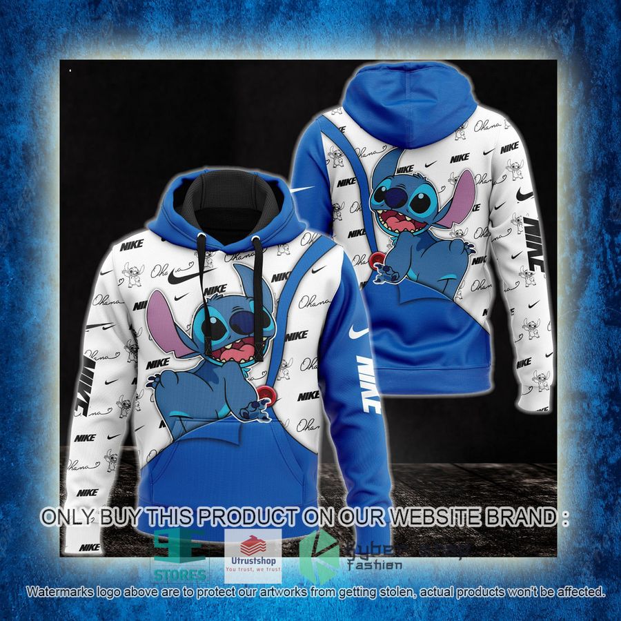 NEW Stitch Nike logo white blue Full Print Hoodie 3 stitch nike logo white blue 3d hoodie 3 84450