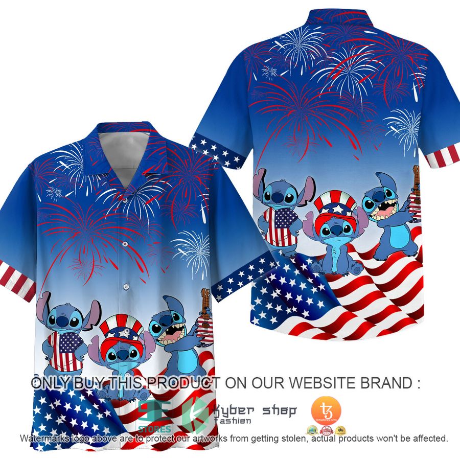 stitch us flag firework hawaiian shirt 1 27491