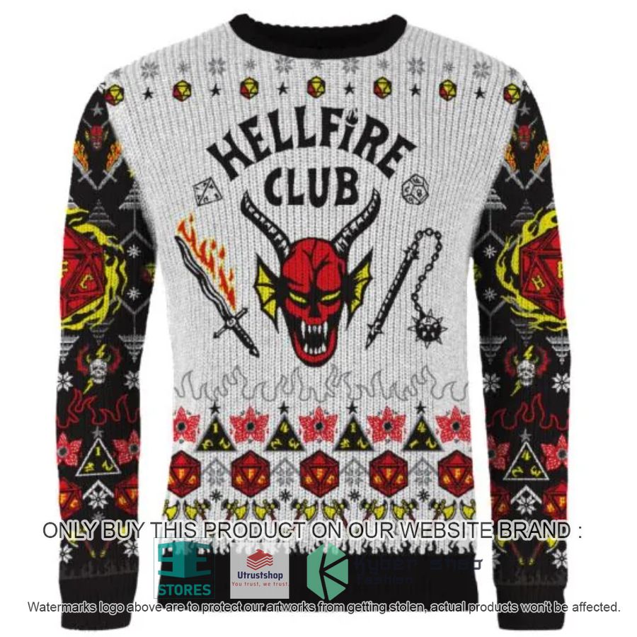 stranger things hellfire club ugly christmas sweater 1 93754