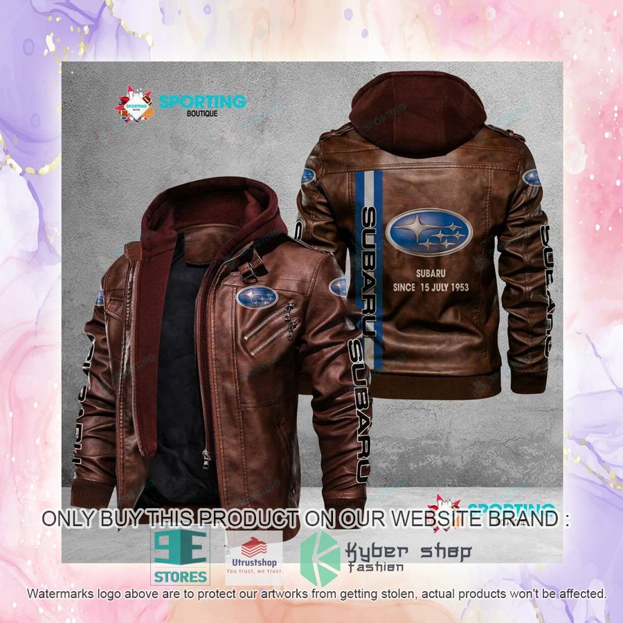 NEW Subaru Since 15 July 1953 Men Leather Jacket 4 subaru since 15 july 1953 leather jacket 4 80708
