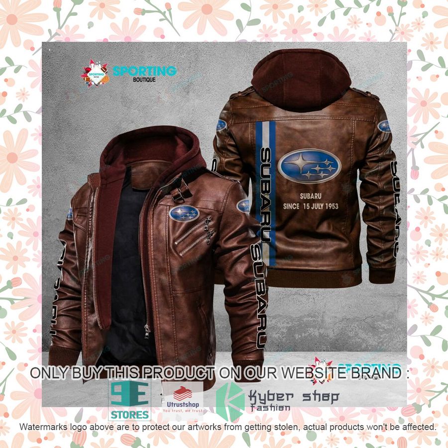 NEW Subaru Since 15 July 1953 Men Leather Jacket 8 subaru since 15 july 1953 leather jacket 8 79619