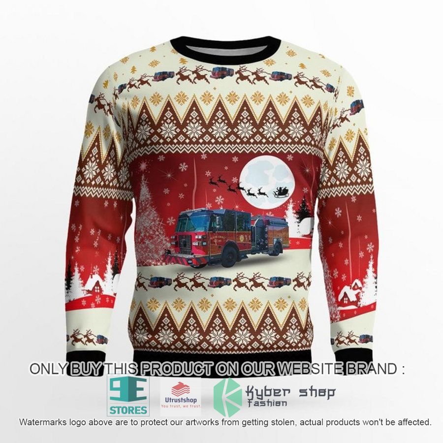 NEW Sugar Grove Illinois Sugar Grove Fire Protection District Ugly Sweater 2 sugar grove illinois sugar grove fire protection district ugly christmas sweater 2 98477