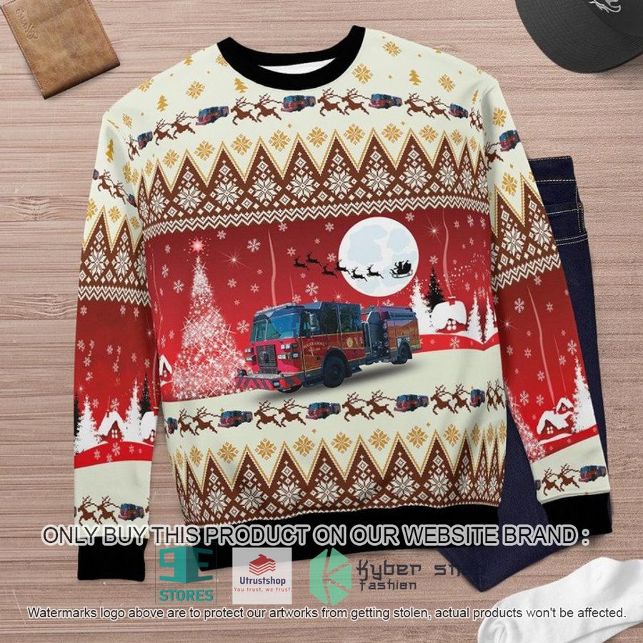 NEW Sugar Grove Illinois Sugar Grove Fire Protection District Ugly Sweater 6 sugar grove illinois sugar grove fire protection district ugly christmas sweater 6 6387