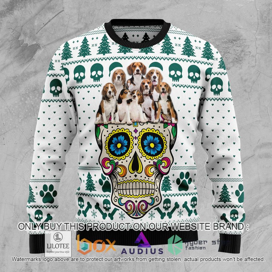 sugar skull beagles ugly christmas sweater 1 38907