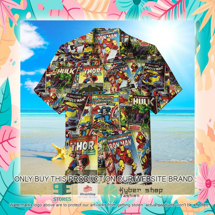 NEW Superhero Marvel Comics Covers Hawaii Shirt 4 superhero marvel comics covers hawaiian shirt 4 62058