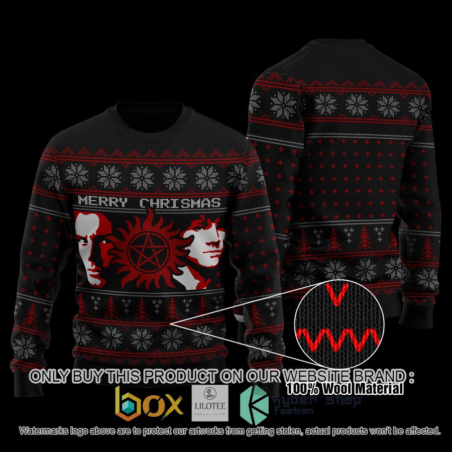 supernatural merry christmas wool sweater 1 53474