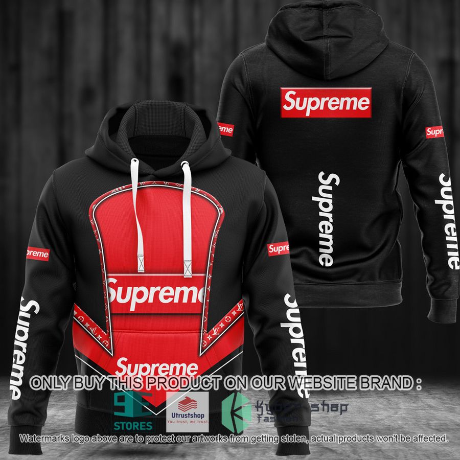 NEW Supreme black red Full Print Hoodie 1 supreme black red 3d hoodie 1 15066