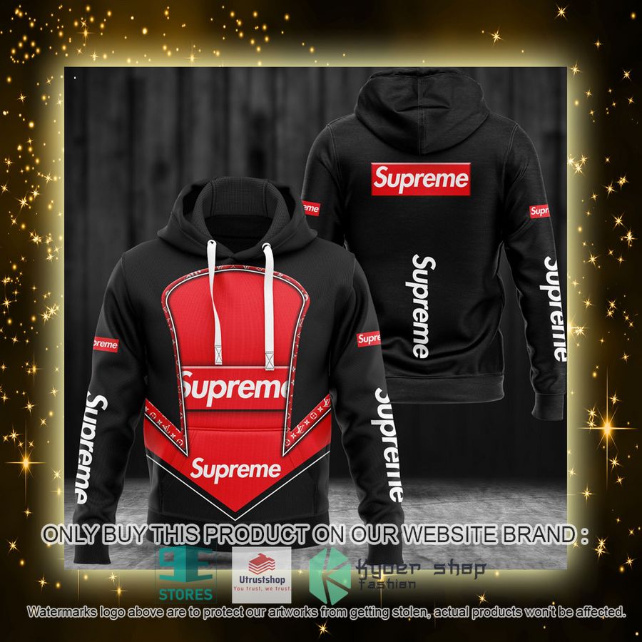 NEW Supreme black red Full Print Hoodie 4 supreme black red 3d hoodie 4 76994
