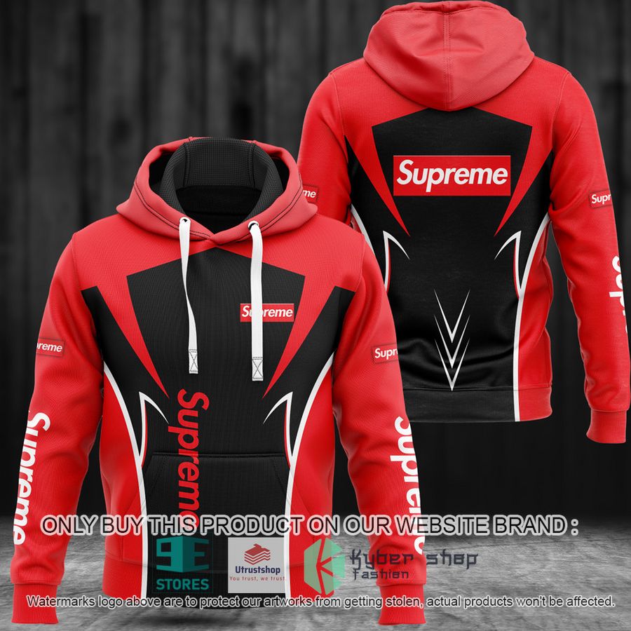 NEW Supreme brand black red Full Print Hoodie 8 supreme brand black red 3d hoodie 1 80880