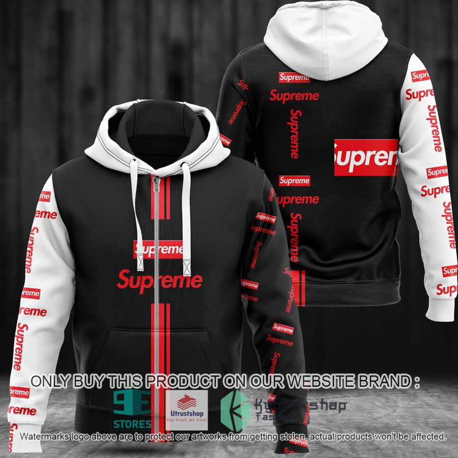 NEW Supreme brand black white Full Print Hoodie 1 supreme brand black white 3d hoodie 1 38958