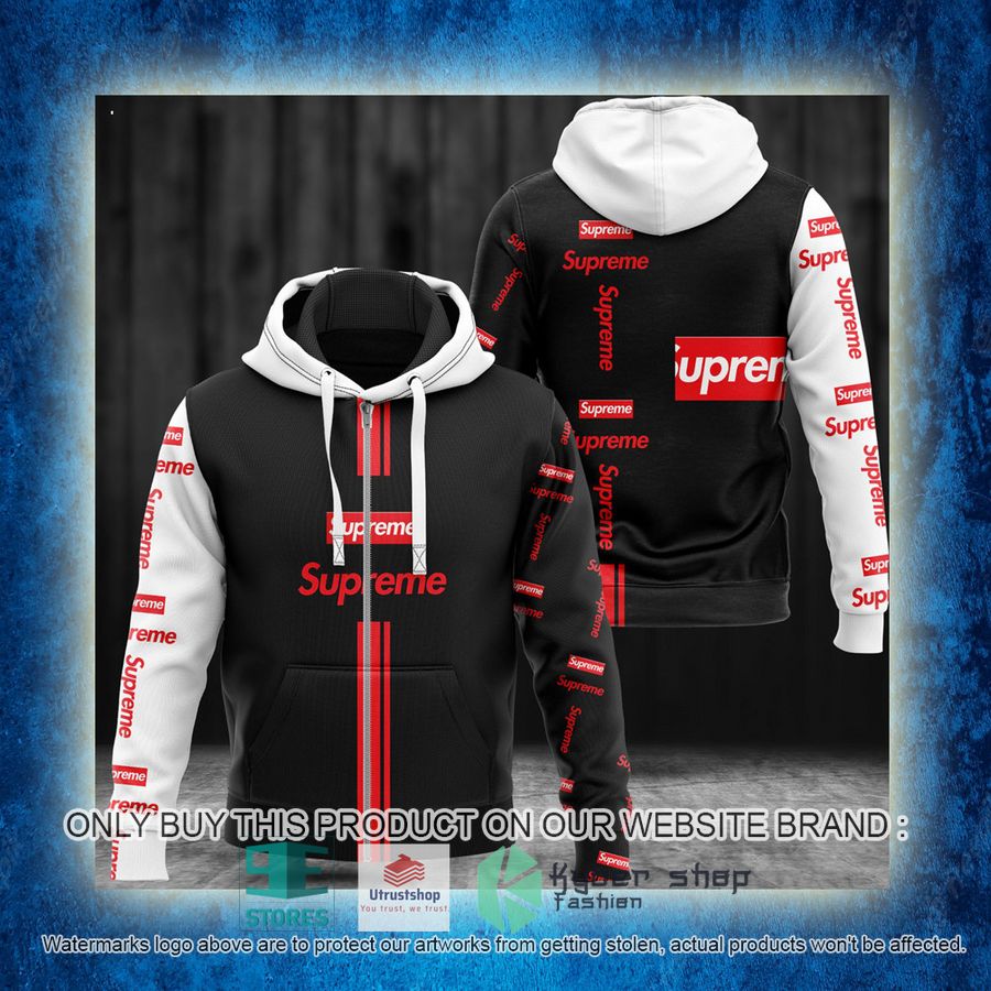 NEW Supreme brand black white Full Print Hoodie 3 supreme brand black white 3d hoodie 3 34299