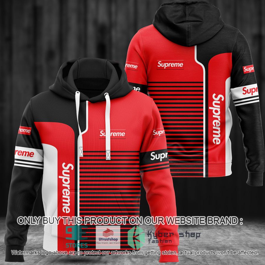 supreme brand red black 3d hoodie 1 59454