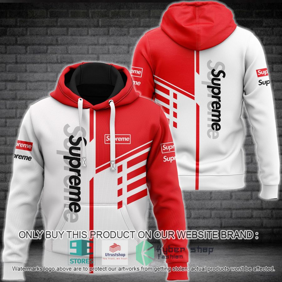 supreme brand red white 3d hoodie 1 13449