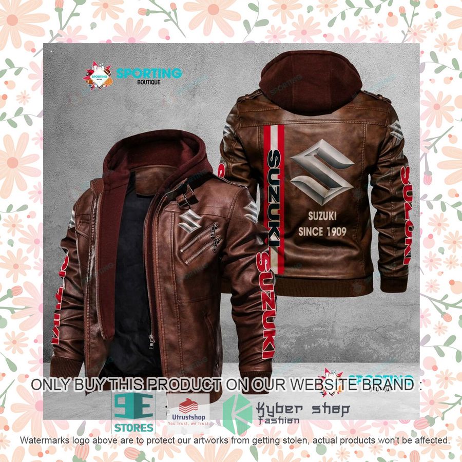 NEW Suzuki Since 1909 Men Leather Jacket 8 suzuki since 1909 leather jacket 8 39322