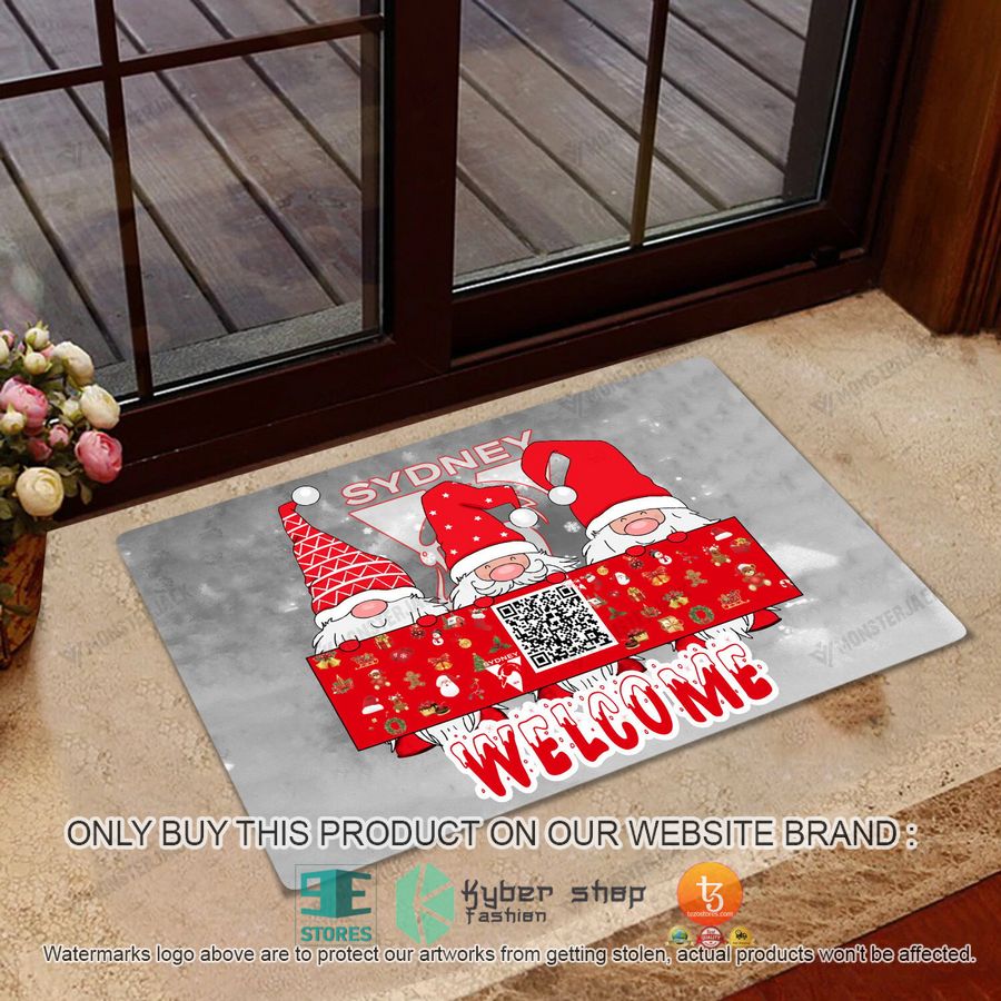 sydney swans afl gnomes welcome qr code doormat 1 83164