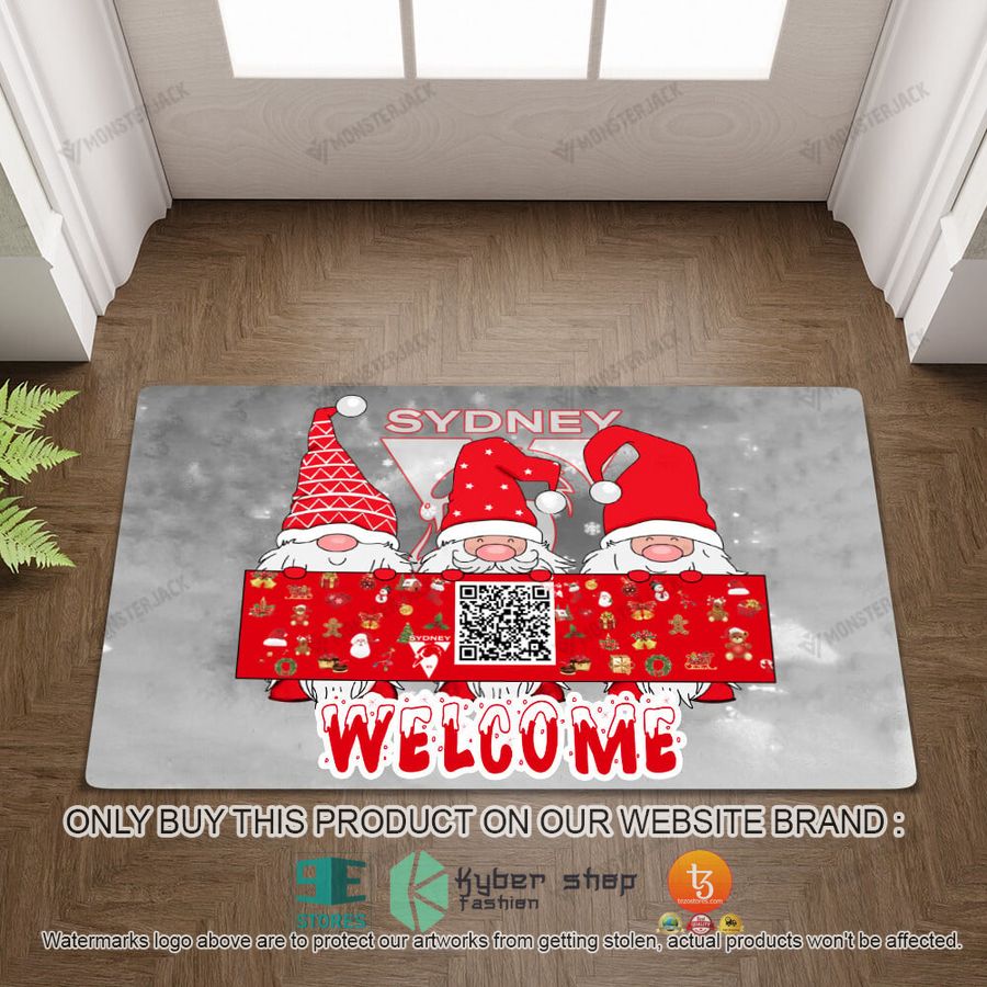 HOT Sydney Swans Gnomes Welcome QR Code Doormat 2 sydney swans afl gnomes welcome qr code doormat 2 59738