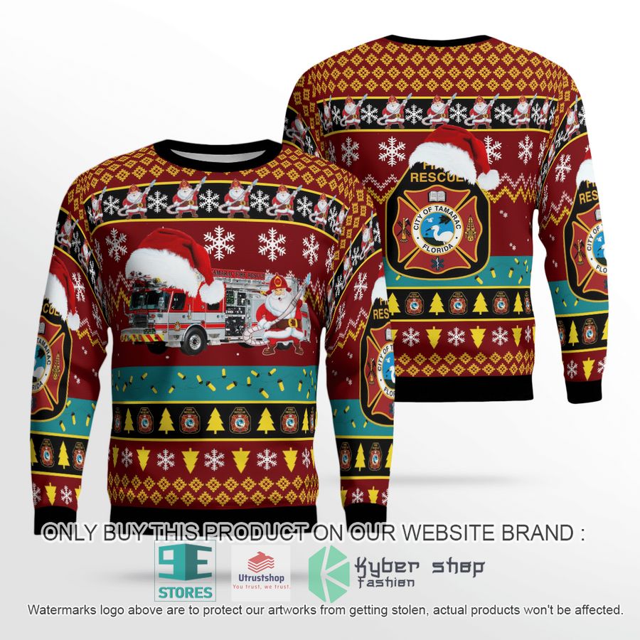 tamarac broward county florida tamarac fire department christmas sweater 1 14513