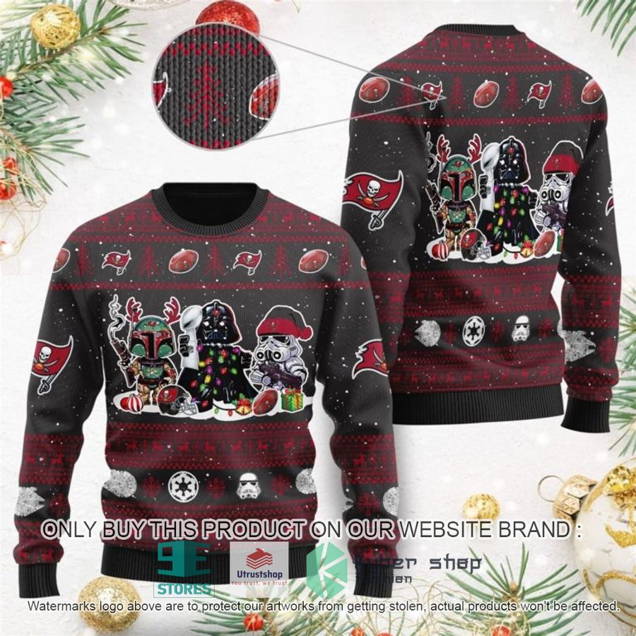 NEW Tampa Bay Buccaneers Darth Vader Boba Fett Stormtrooper Ugly Christmas Sweater 16 tampa bay buccaneers darth vader boba fett stormtrooper ugly christmas sweater 1 30909