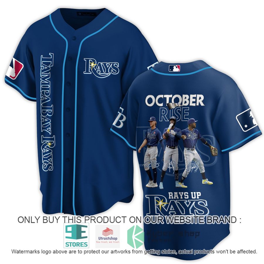 tampa bay rays october rise rays up rays dark blue baseball jersey 1 21786