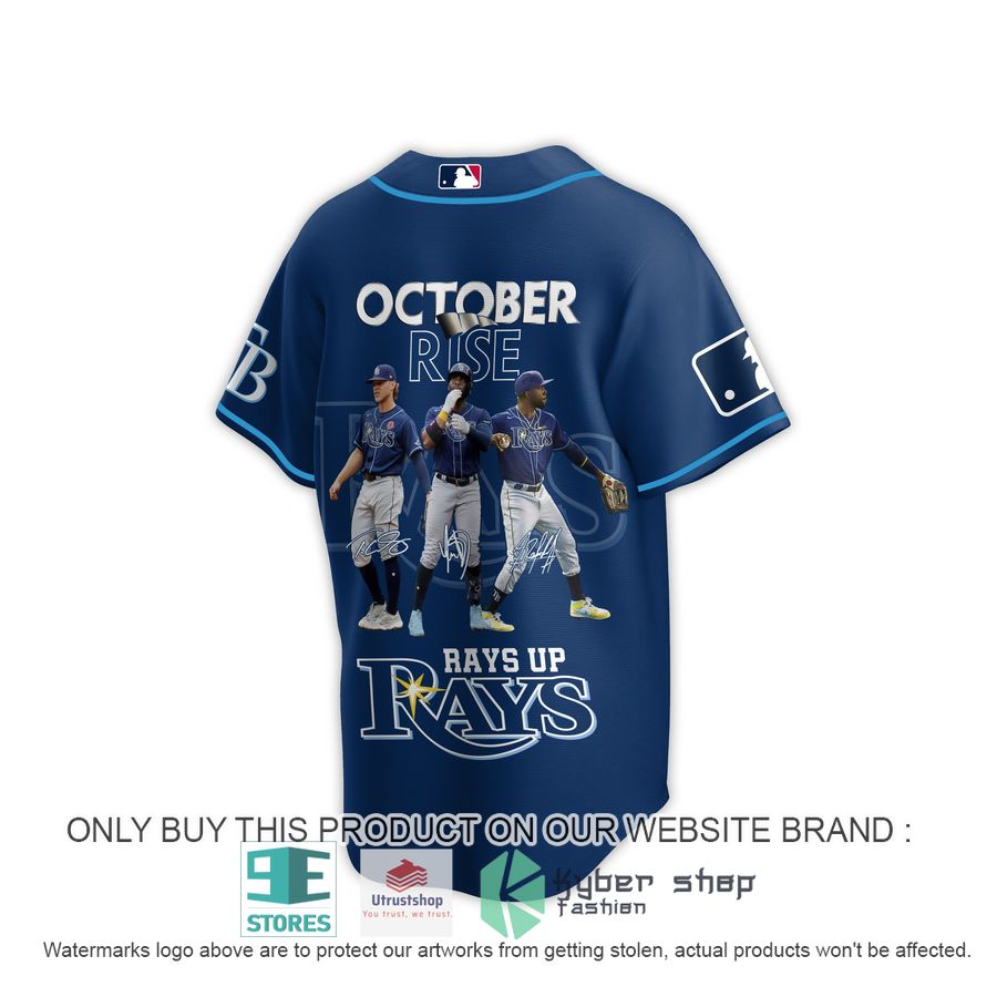 NEW Tampa Bay Rays October Rise Rays Up Rays dark blue Baseball Shirt 3 tampa bay rays october rise rays up rays dark blue baseball jersey 3 9950