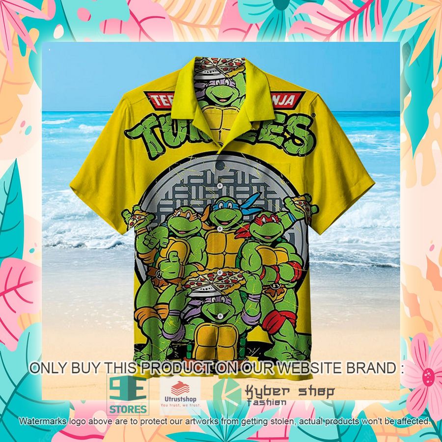 NEW Teenage Mutant Ninja Turtles pizza yellow Hawaii Shirt 7 teenage mutant ninja turtles pizza yellow hawaiian shirt 7 15050