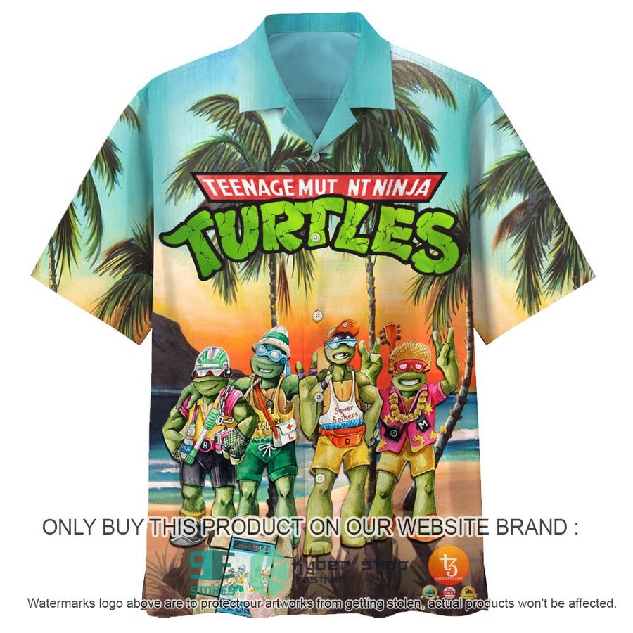 teenage mutant ninja turtles sunset island hawaiian shirt 2 75058