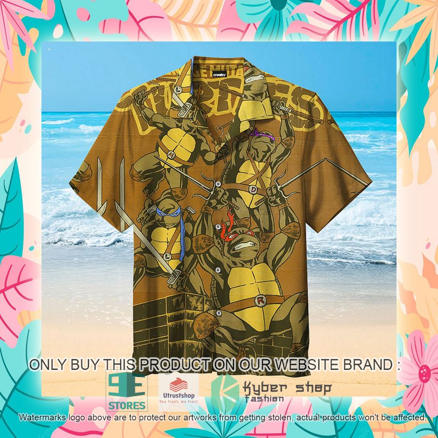 NEW Teenage Mutant Ninja Turtles yellow Hawaii Shirt 4 teenage mutant ninja turtles yellow hawaiian shirt 4 1527