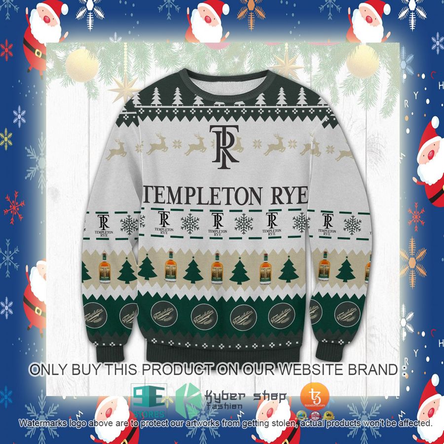 NEW Templeton Rye Whiskey grey green Christmas Ugly Sweater 4 templeton rye whiskey grey green ugly christmas sweater 4 45852