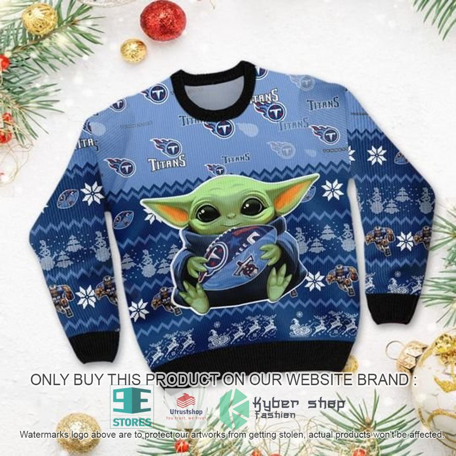 NEW Tennessee Titans Baby Yoda Ugly Sweater 3 tennessee titans baby yoda ugly chrisrtmas sweater 3 2287