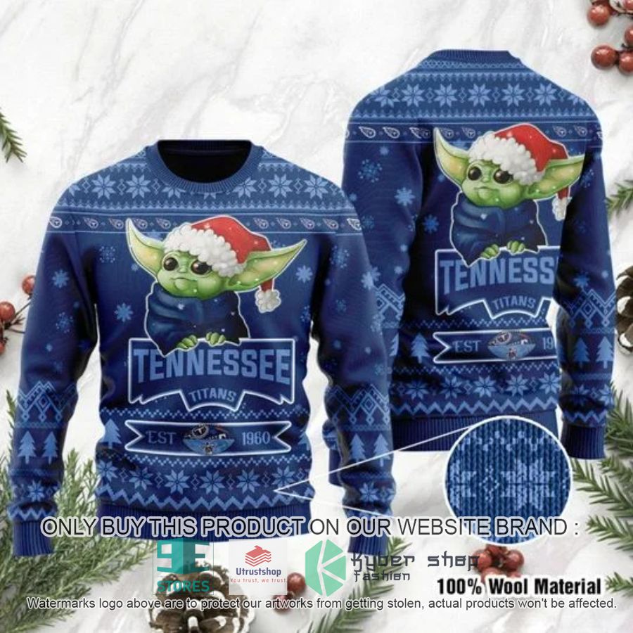tennessee titans cute baby yoda grogu ugly chrisrtmas sweater 1 14852