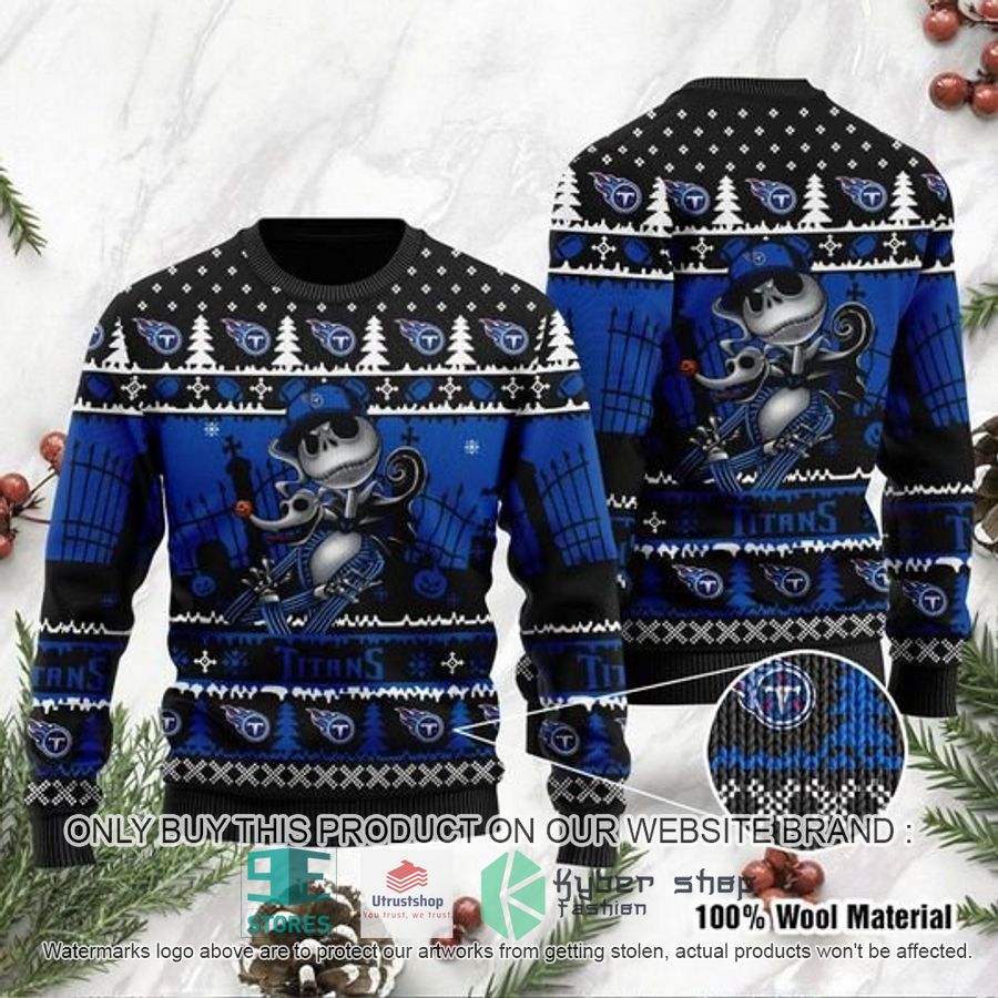 tennessee titans jack skellington halloween ugly chrisrtmas sweater 1 11738