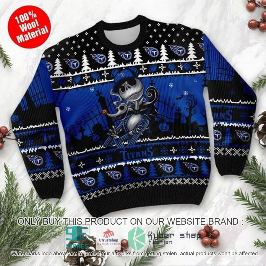 tennessee titans jack skellington halloween ugly chrisrtmas sweater 2 45856