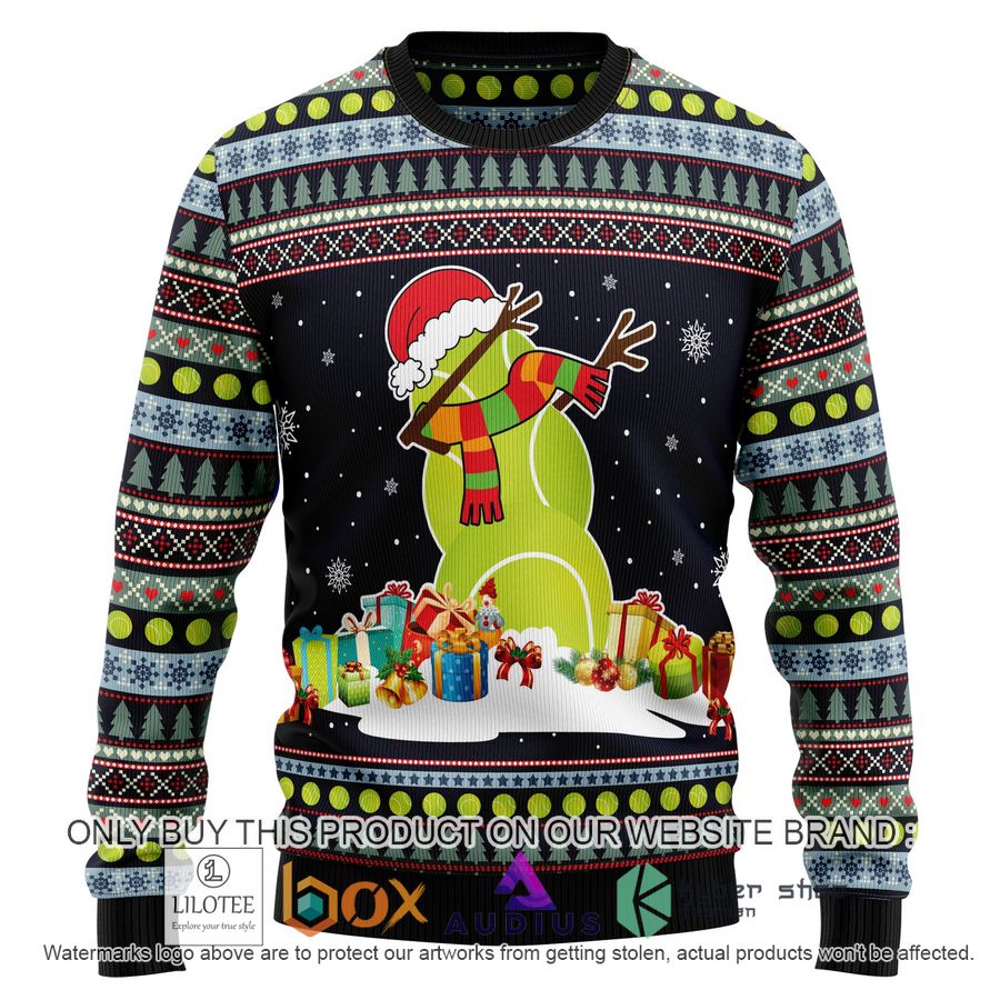 tennis snowman ugly christmas sweater 1 53573