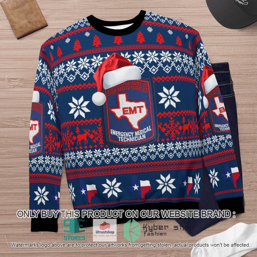 NEW Texas Department Of State Health Services EMT Christmas Sweater 6 texas department of state health services emt christmas sweater 6 39080