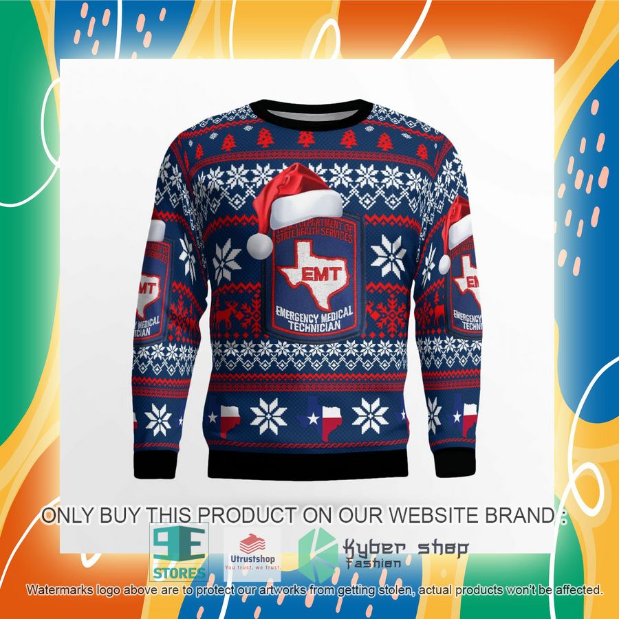 NEW Texas Department Of State Health Services EMT Christmas Sweater 8 texas department of state health services emt christmas sweater 8 84590
