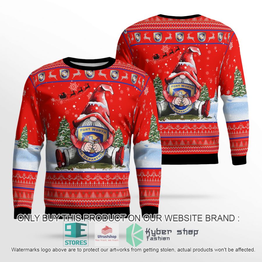texas fort worth fire department gnome witch red christmas sweater 1 61979